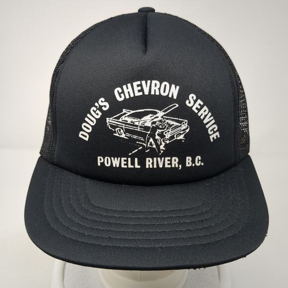 Doug's Chevron Service Powell River, B.C. Snapback Trucker Hat Black OS Canada - Picture 2 of 10